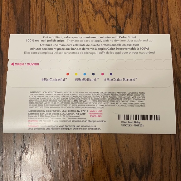 NIP Color Street Blue Jean Baby Nail Strips - Picture 4 of 5